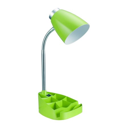 Limelights Gooseneck Organizer Desk Lamp W/iPad Tablet Stand Book Holder, Green LD1002-GRN